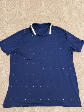Nike Men’s Navy Polo with White Micro Triangle Print